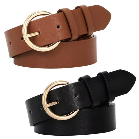 JASGOOD Women Belt for Jeans Leather Belts for Women with Gold Buckle