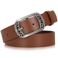thumbnail image 1 of JASGOOD Women Belts Leather Western Belt for Jeans with Engraved Buckle, 1 of 11
