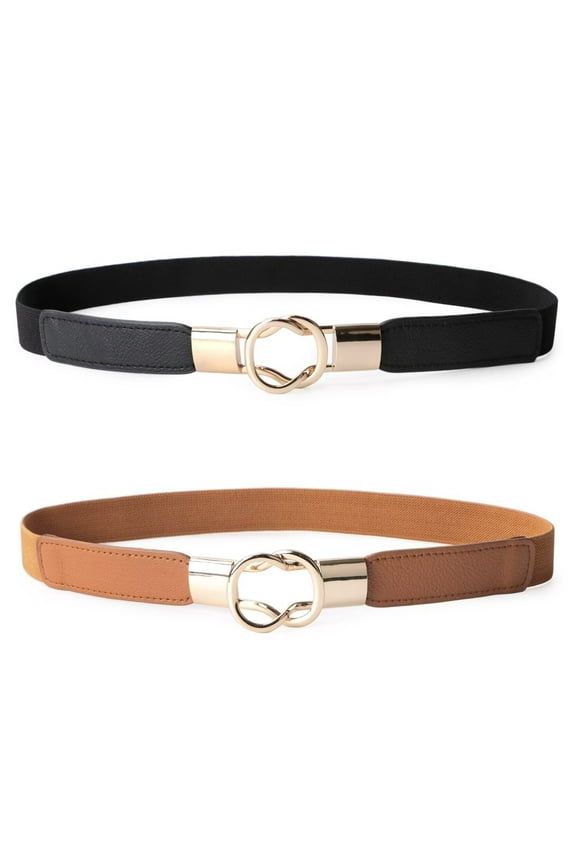 Women Elastic Skinny Belt for Dresses Stretchy Ladies Belts