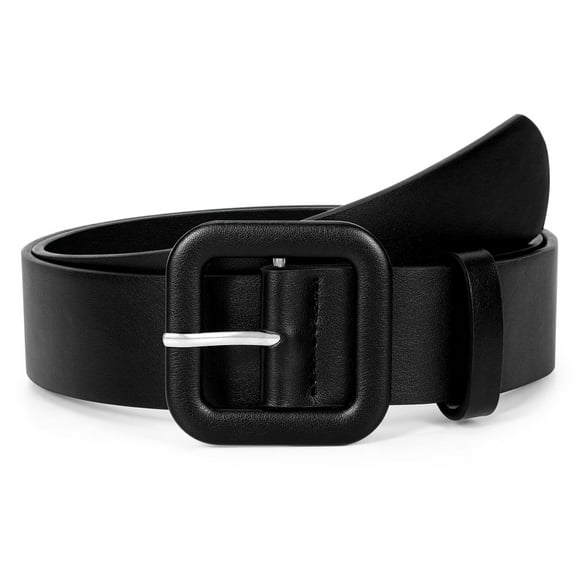 JASGOOD Women Fashion Leather Belts Candy Color Square Buckle Belt for Jeans Pants Dresses