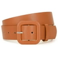 thumbnail image 1 of JASGOOD Women Fashion Leather Belts Candy Color Square Buckle Belt for Jeans Pants Dresses, 1 of 9