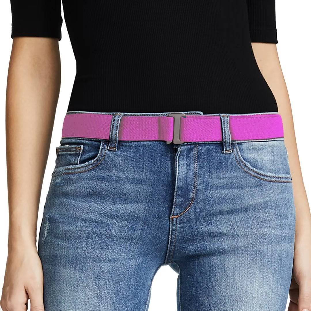 JASGOOD Women Invisible Belt, Buckleless Stretch Elastic  Black Belt