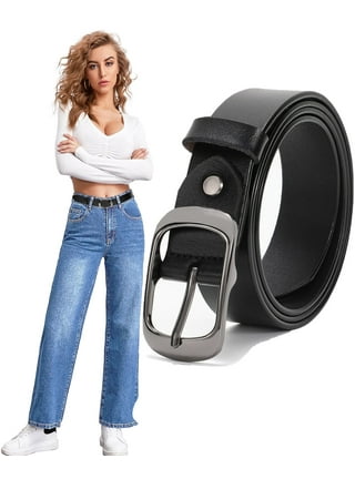JASGOOD Women's Leather Belts for Dresses Jeans Ladies Brown Belt