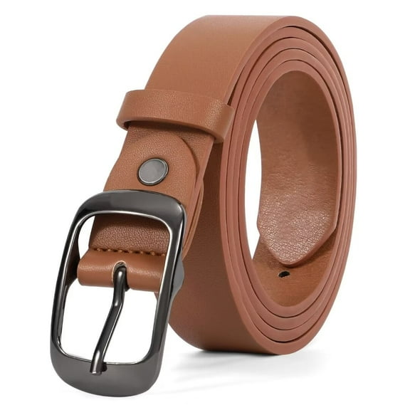 JASGOOD Women Leather Belt for Jeans Pants Dresses Brown Waist Belts