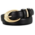 thumbnail image 1 of JASGOOD Women Leather Belt for Jeans Pants Fashion Ladies Skinny Dress belt with Gold Buckle, 1 of 10