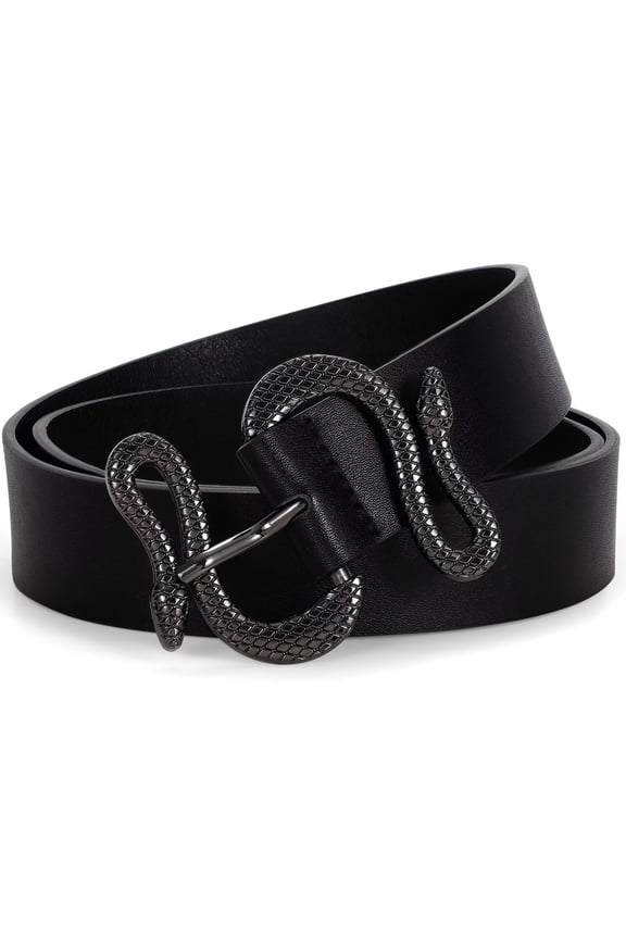 Women Fashion Belt Leather Belts with Snake Buckle Ladies belt for Jeans Pants