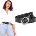 thumbnail image 1 of JASGOOD Women Leather Belts Hollow Flower Black Belt for Ladies Jeans, 1 of 10