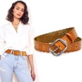 thumbnail image 1 of JASGOOD Women Leather Belts Hollow Flower Brown Belt for Ladies Jeans, 1 of 10