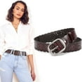 thumbnail image 1 of JASGOOD Women Leather Belts Hollow Flower Brown Belt for Ladies Jeans, 1 of 10