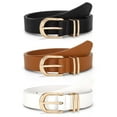 thumbnail image 1 of JASGOOD Women Leather Belts for Jeans Ladies Dresses Waist Belt with Gold Buckle 3 Pack, 1 of 10