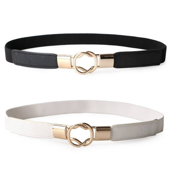 JASGOOD Women Skinny Elastic Belts for Dresses Pants Retro Ladies Belts