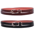 thumbnail image 1 of JASGOOD Women Skinny Leather Belts Thin Black and Coffee Belt for Pants Jeans Dresses, 1 of 10