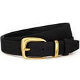 thumbnail image 1 of JASGOOD Women Suede Leather Belt for Jeans Fashion Gold Buckle Ladies Waist Belts, 1 of 8
