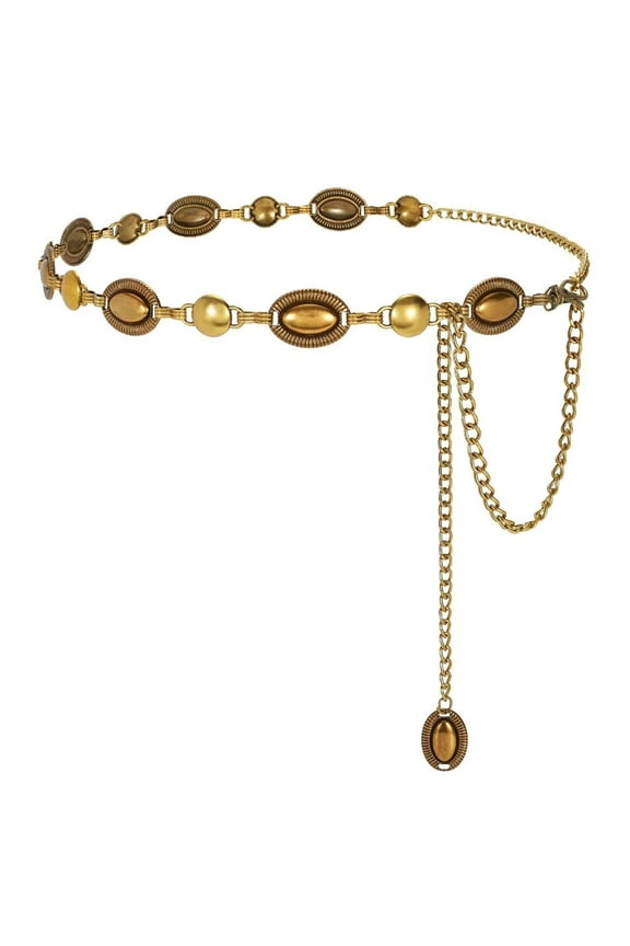 Women Western Belts Concho Metal Chain Belt Cowgirl Waist Belt for Dress