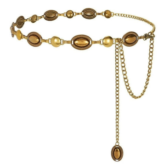 JASGOOD Women Western Belts Concho Metal Chain Belt Cowgirl Waist Belt for Dress