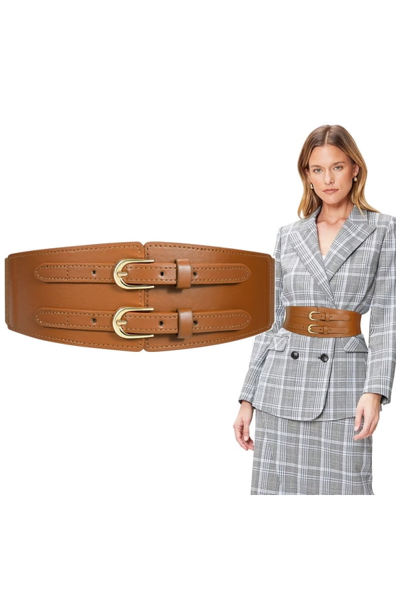 Women Wide Elastic Belts Adjustable Stretchy Waist Belt for Dresses Coats