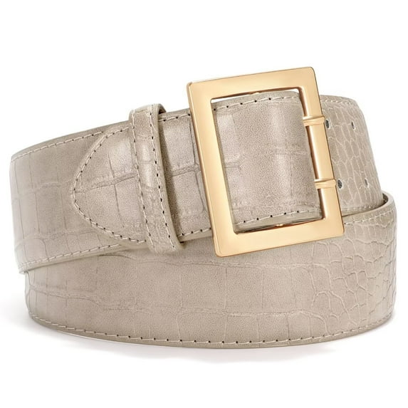 JASGOOD Women Wide Leather Belt for Jeans Dress Ladies Waist Belt with Gold Buckle