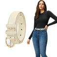 thumbnail image 1 of JASGOOD Women's Leather Belts for Dresses Pants Ladies Beige Belt, 1 of 8