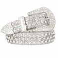 JASGOOD Women's Rhinestone Belts Fashion Western Crystal Studded Design
