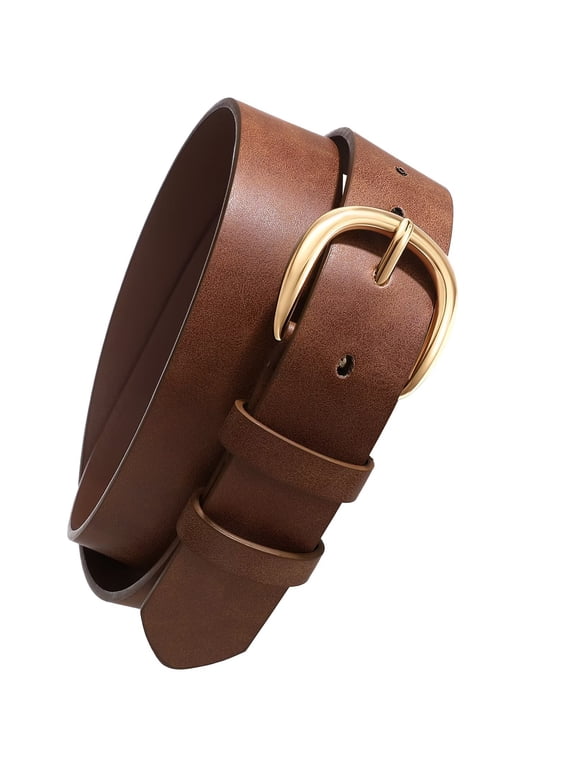 Womens Casual Leather Belts Fashion Ladies Waist Belt for Jeans Pants