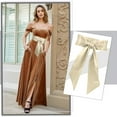 thumbnail image 1 of JASGOOD Womens Dress Sash Belt Wedding Party Bridal Satin Waist Belts for Special Occasion Light Yellow, 1 of 9