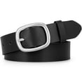 thumbnail image 1 of JASGOOD Womens Leather Belt Fashion Ladies Belt with Silver Buckle, 1 of 9