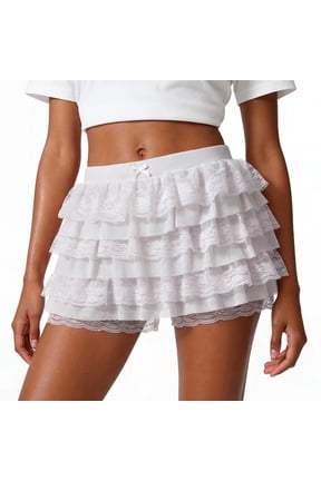 Womens Ruffle Shorts Cute Lace Multi-Layered Bloomers Fashion Summer Mini Shorts