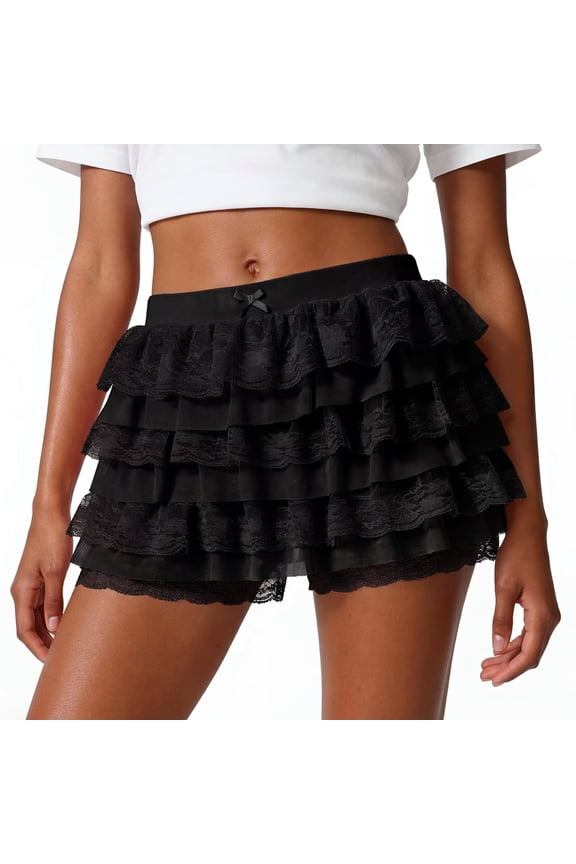 Womens Ruffle Shorts Cute Lace Multi-Layered Bloomers Fashion Summer Mini Shorts