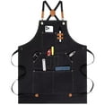 thumbnail image 1 of JASGOOD Work Aprons for Men Women with 9 Pockets Chef Apron Canvas Cross Back Aprons Heavy Duty Apron Black Tool Apron for Woodworkers Waterproof Apron, 1 of 9