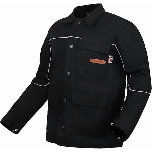 JASIC Welding Jacket 11 oz Cotton Flame Resistant(FR) Light weight Weld Clothes(Size:S)