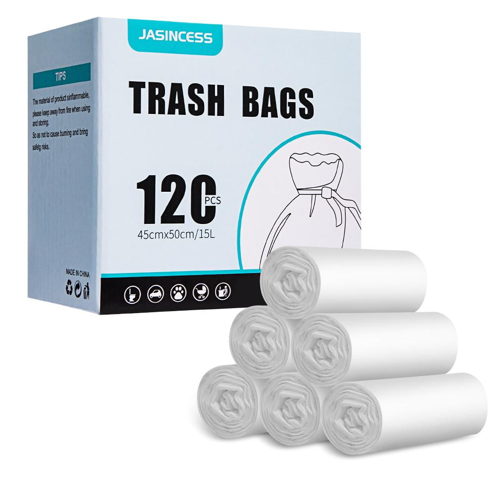  Popbins- Remove One Bag Another One Pops Right In - Clear 4  Gallon Trash Bag - 30 Count Easily Accessible Small Garbage Bags For  Bathroom Trash Can And Mini Office Bins