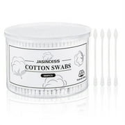 JASINCESS 500 Count Cotton Swabs Natural Double Tipped Cotton Buds with Paper Sticks Multifunctional Sanitary Swabs
