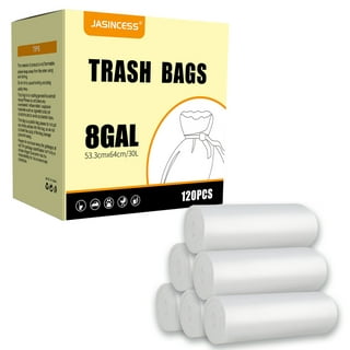 Feiupe Clear Trash Bag with Handle Small Garbage Bag Trash Can Liner,2  Gallon,120 Counts (2 Gallon)