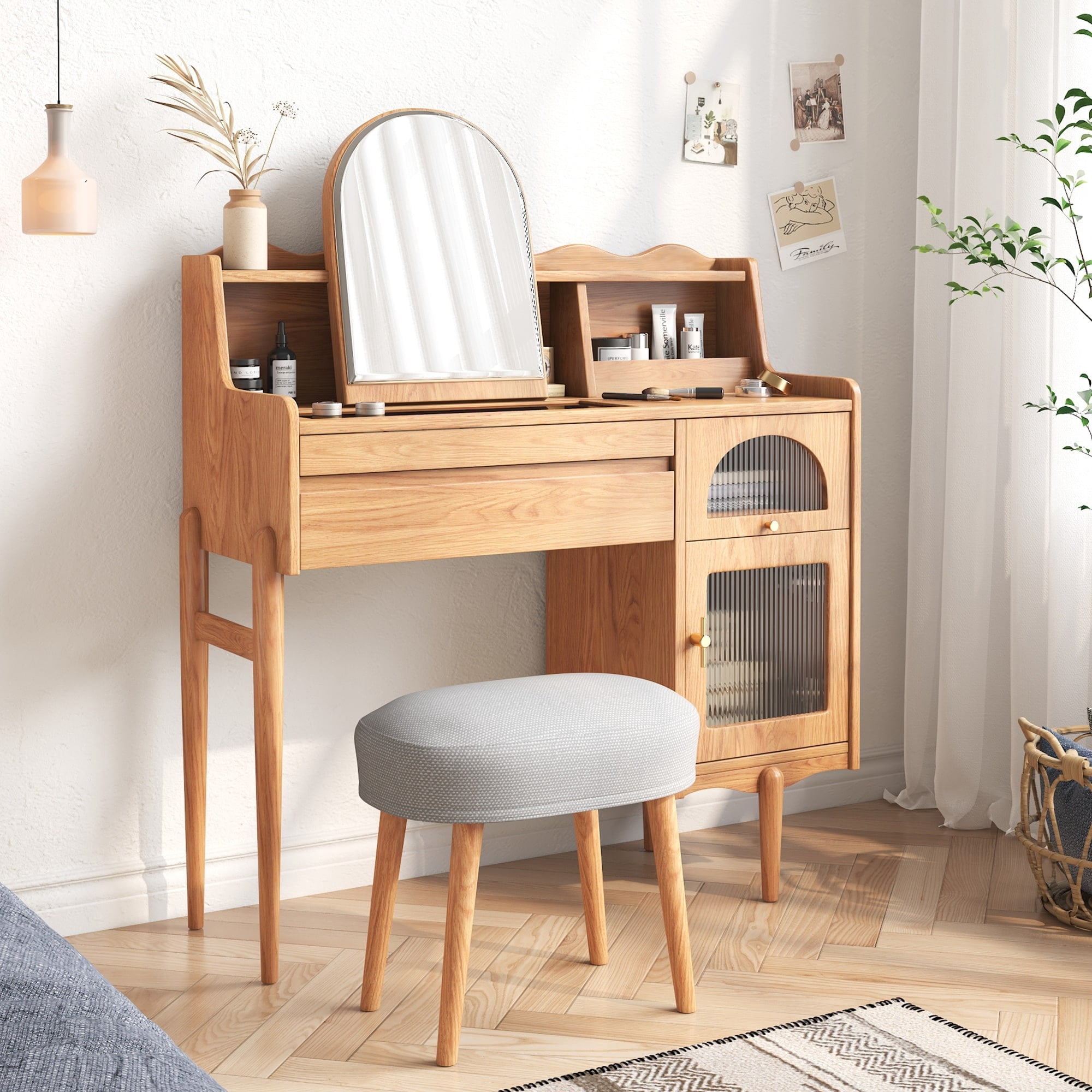 JASIWAY Modern Simple Makeup Vanity Dressing Table - Walmart.com