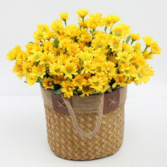 JASKFLY Artificial Flowers - 12.6x1.2x1.2 in High-grade Plastic Decorative Blooms for Long-term Indoor & Outdoor Home Decor, Yellow