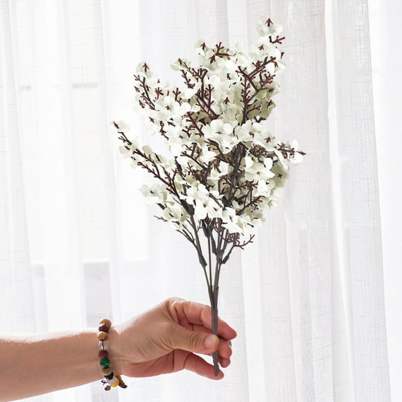 JASKFLY Artificial Flowers - High-grade Plastic Decorative Faux Blooms for Home & Commercial Interior Decor, 13.4 x 1.2 x 1.2 in, (White)