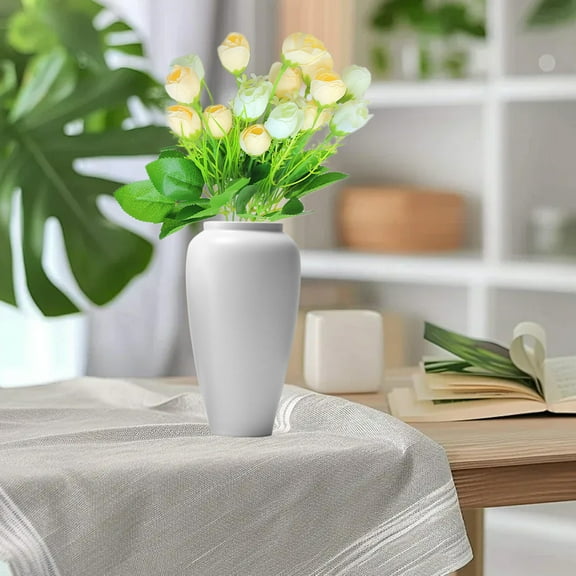 JASKFLY Artificial Flowers - Plastic Tulip Magnolia Buds for Porch & Garden Decoration Year-Round,12.99x5.91x3.94in(White)