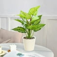 thumbnail image 1 of JASKFLY Artificial Potted Plants - Realistic Simulation Foliage in Plastic for Home Desk & Bookshelf Decoration, 12.2 x 3.5 x 3.3 in, (Green), 1 of 8