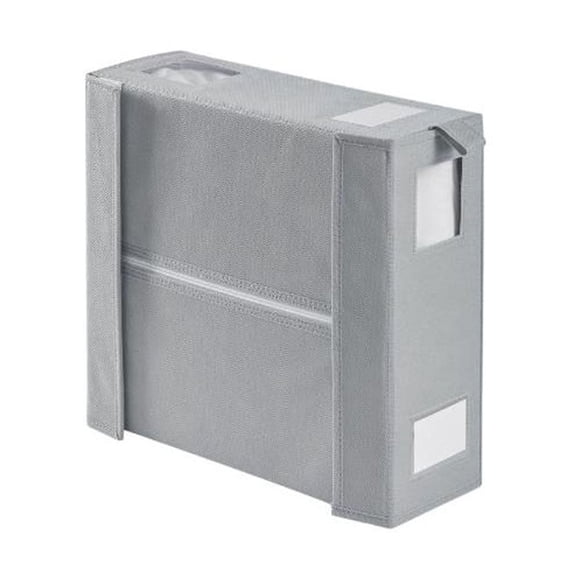 JASKFLY Bed Sheet Storage Box - Four-Piece Fabric Organizer with Viewing Windows for Home Bedroom Wardrobe Closet(Gray)