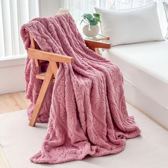 JASKFLY Blankets - Soft Fuzzy Warm Multifunctional Cover Blanket Flannel Gift Cozy Washable Polyester for Napping Reading Movies Sofa Bed (Pink)