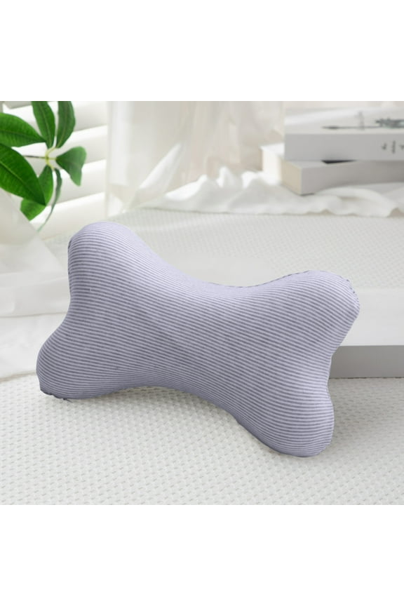 Blue Travel Pillow - 10.63x7.48in Cotton Slow Springback Support for Head & Neck, Soft Breathable Sleeping Pillow for Car Drivers Seat Comfort