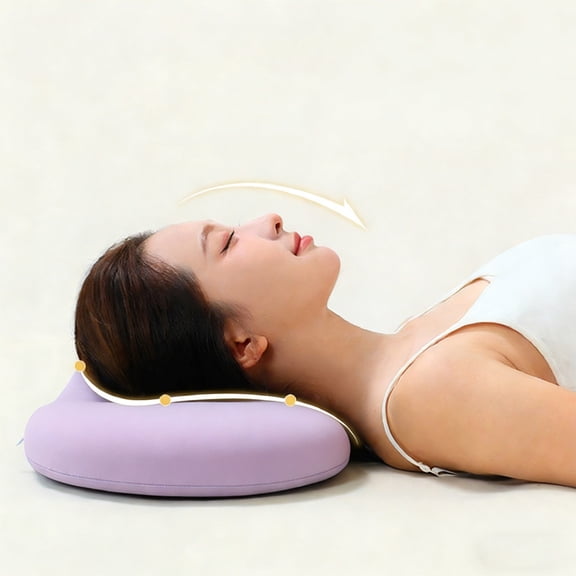 JASKFLY Cervical Pillow - Ergonomic Orthopedic Sleep Support with Memory Foam for Neck Pain Relief & Side, 20.9 x 11.8 x 2.2 in, Polyester, (Purple)