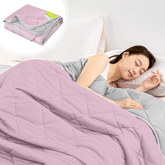 JASKFLY Cool Feeling Silk Fiber Summer Comforter - Polyester Material Lightweight Bedding for Hot Sleepers & Warm Weather Use,59.06x43.31in(Purple)