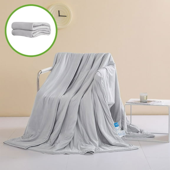 JASKFLY Cooling Comforter - Breathable Cotton Summer Quilt for Hot Sleepers & Night Sweat Relief,59.06x78.74in(Gray)