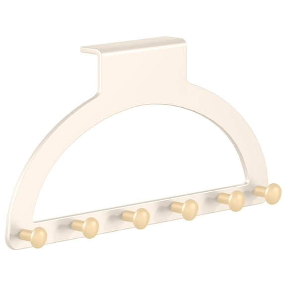 JASKFLY Door Hook Extended Hanger for Bedroom Non Perforated Door Back Storage White Semi Circular Hook for Clothes and Hats