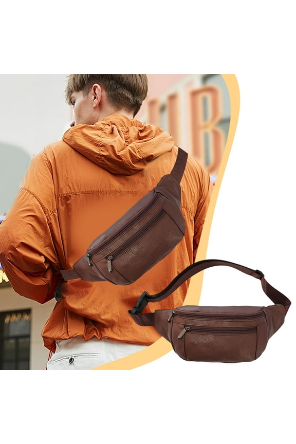 Fanny Pack - Waterproof & Wear-Resistant Multifunctional Crossbody Bag for Daily Use, Travel & Outdoor Adventures,13.39x8.27x4.33in(Brown)