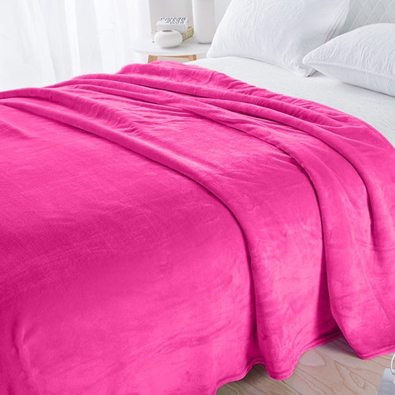 JASKFLY Fleece Blanket - Super Soft Velvet Flock Material for Air Conditioning Use & Year-Round Comfort,39.37x59.06in(Purple)