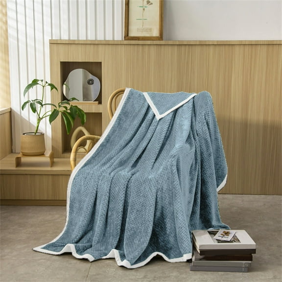 JASKFLY Office Napping Blanket - Sofa Cover Blanket Pineapple Check Velvet Polyester Fleece for Lounging Comfort & Home Decor (Gray)