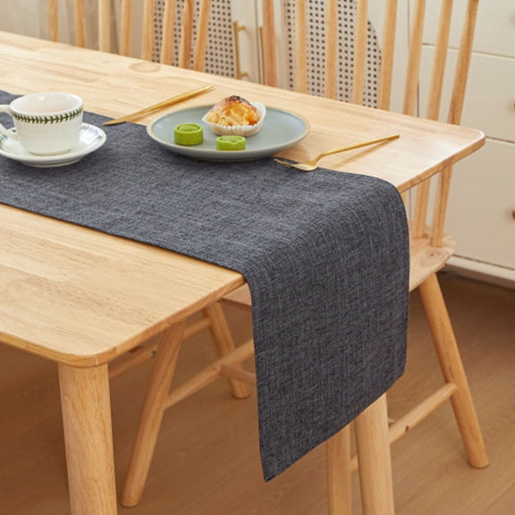 JASKFLY Sheer Table Runner - Polyester Fabric for Dining Decor, Wedding Reception, and Special Event Table Setting, 11.8x82.7 in, (Black)