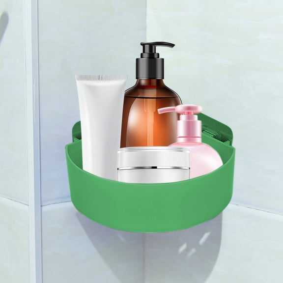 JASKFLY Shower Caddy - No-Drill Hanging Storage Basket for Shampoo & Toiletries, Rust-Resistant Plastic Organizer for Bathroom & Shower Stall,5.71x5.71x2.56in(Green)